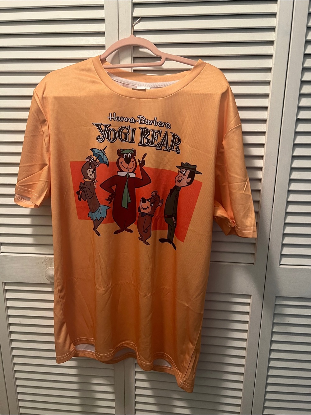 #1987**Unisex Yogi Bear Graphic Tee - Peach/Orange